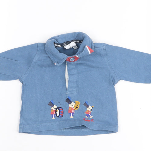 Jasper Conran Unisex Blue Polo 0-3M Embroidered Cotton