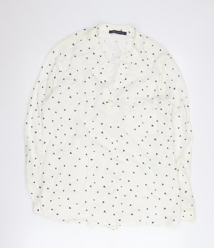 Marks and Spencer Women's White Viscose Blouse, Size 14