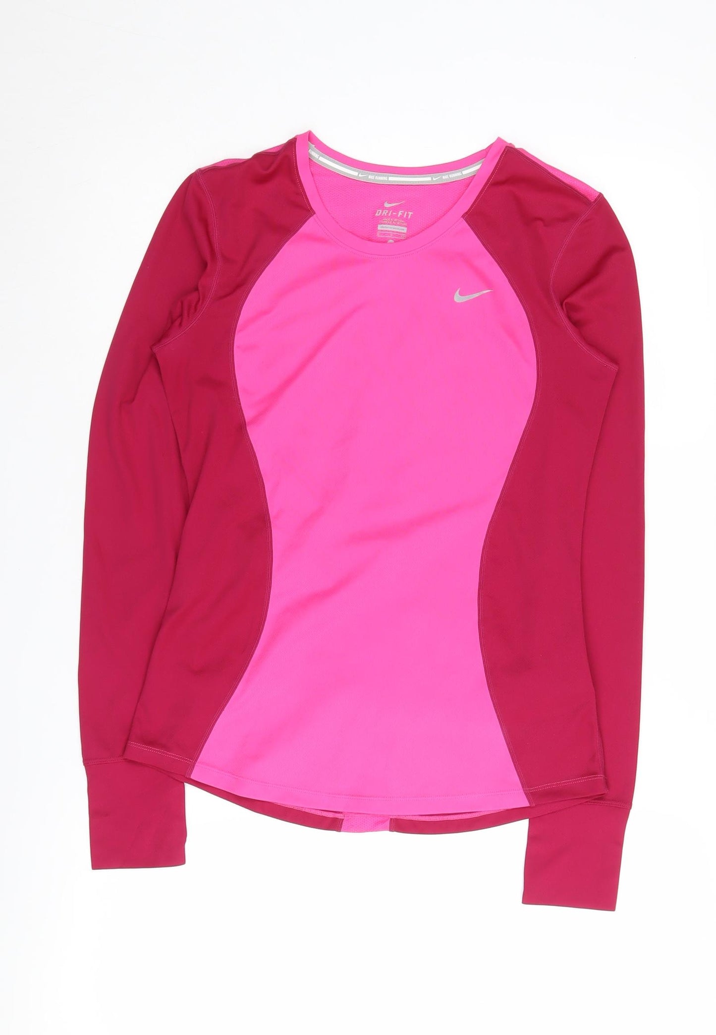 Nike Women's Pink Long Sleeve Running Top - S