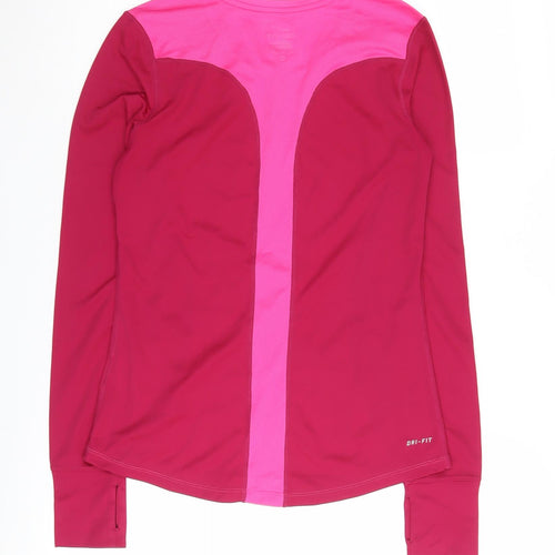 Nike Women's Pink Long Sleeve Running Top - S