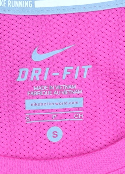 Nike Women's Pink Long Sleeve Running Top - S