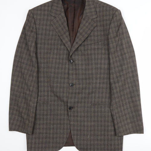 Hugo Boss Men's Brown Check Blazer, Size 42