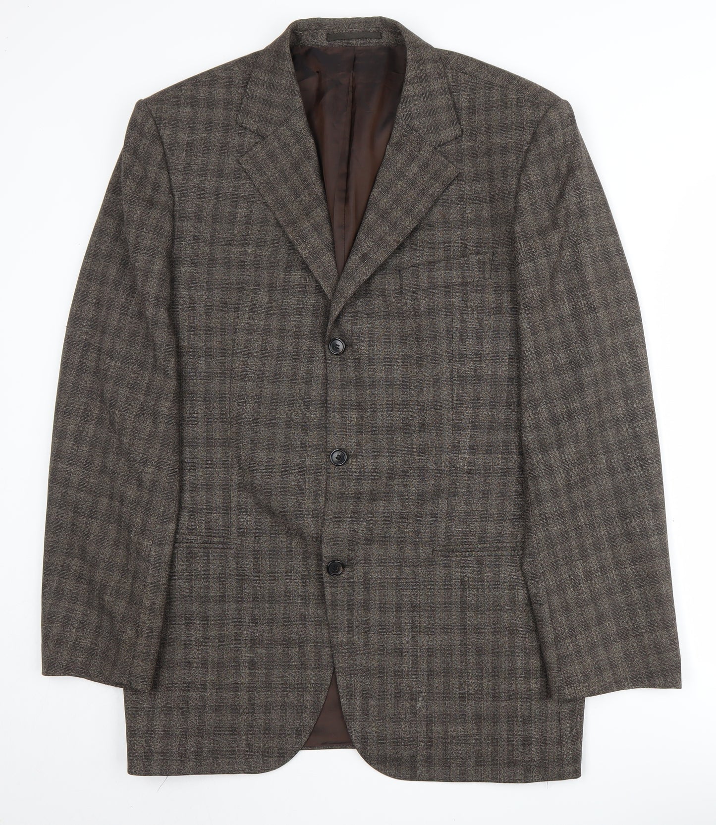 Hugo Boss Men's Brown Check Blazer, Size 42