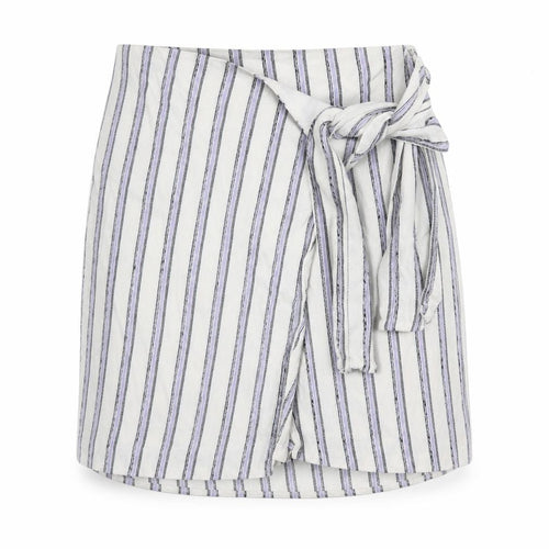 Club Monaco Women's White Wrap Skirt, Size M, Striped