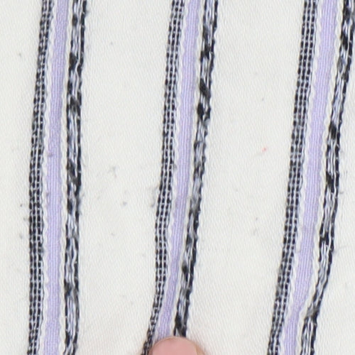 Club Monaco Women's White Wrap Skirt, Size M, Striped