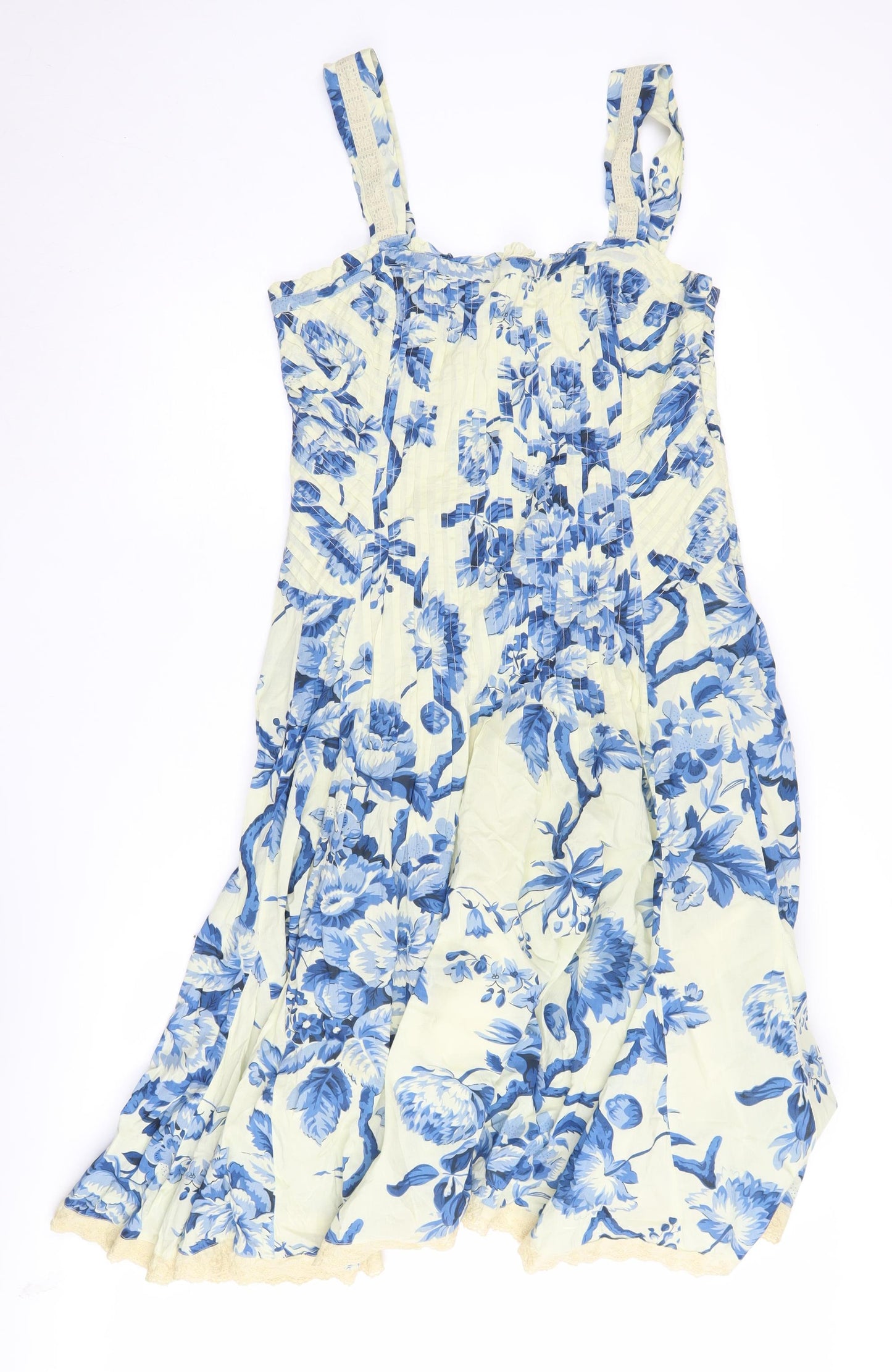 Marks and Spencer Women's Blue Floral Dress Size 16