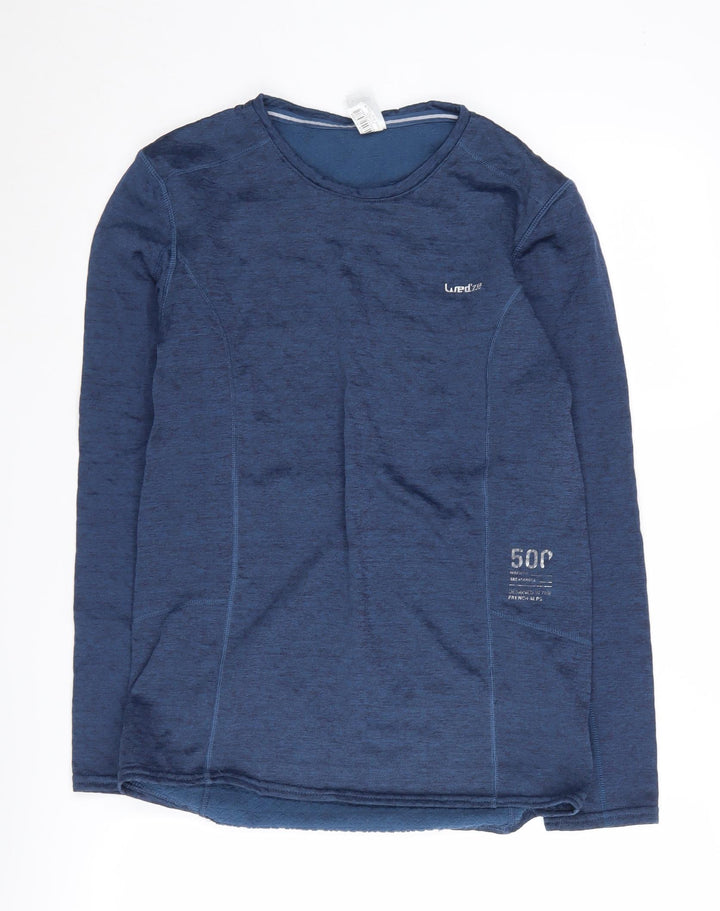 Decathlon Men's Blue Gym Long Sleeve T-Shirt, Size M