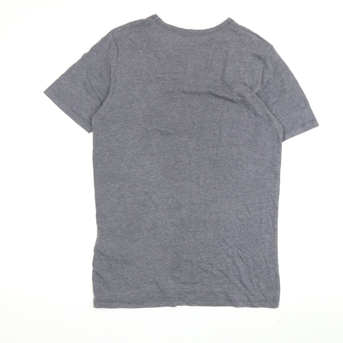Jack & Jones Men's Grey Graphic Slim T-Shirt, Size S