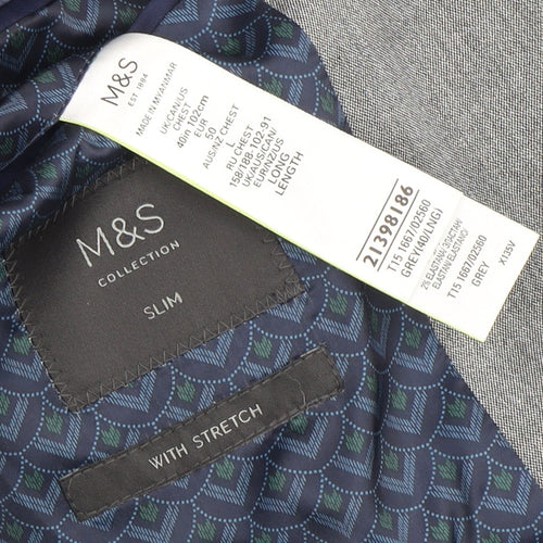 Marks and Spencer Men’s Grey Slim Fit Blazer 40L