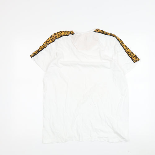 Brave Soul Unisex White T-Shirt L with Animal Print