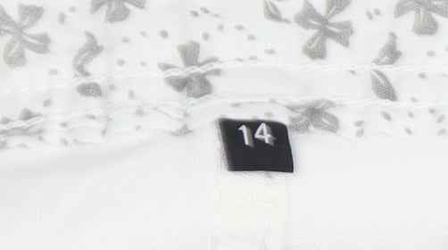Debenhams Women's White Cropped Trousers Size 14