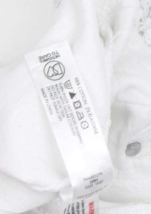 Debenhams Women's White Cropped Trousers Size 14