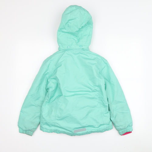 Crivit Girls Green Puffer Jacket 4-5 Years Hooded Lined