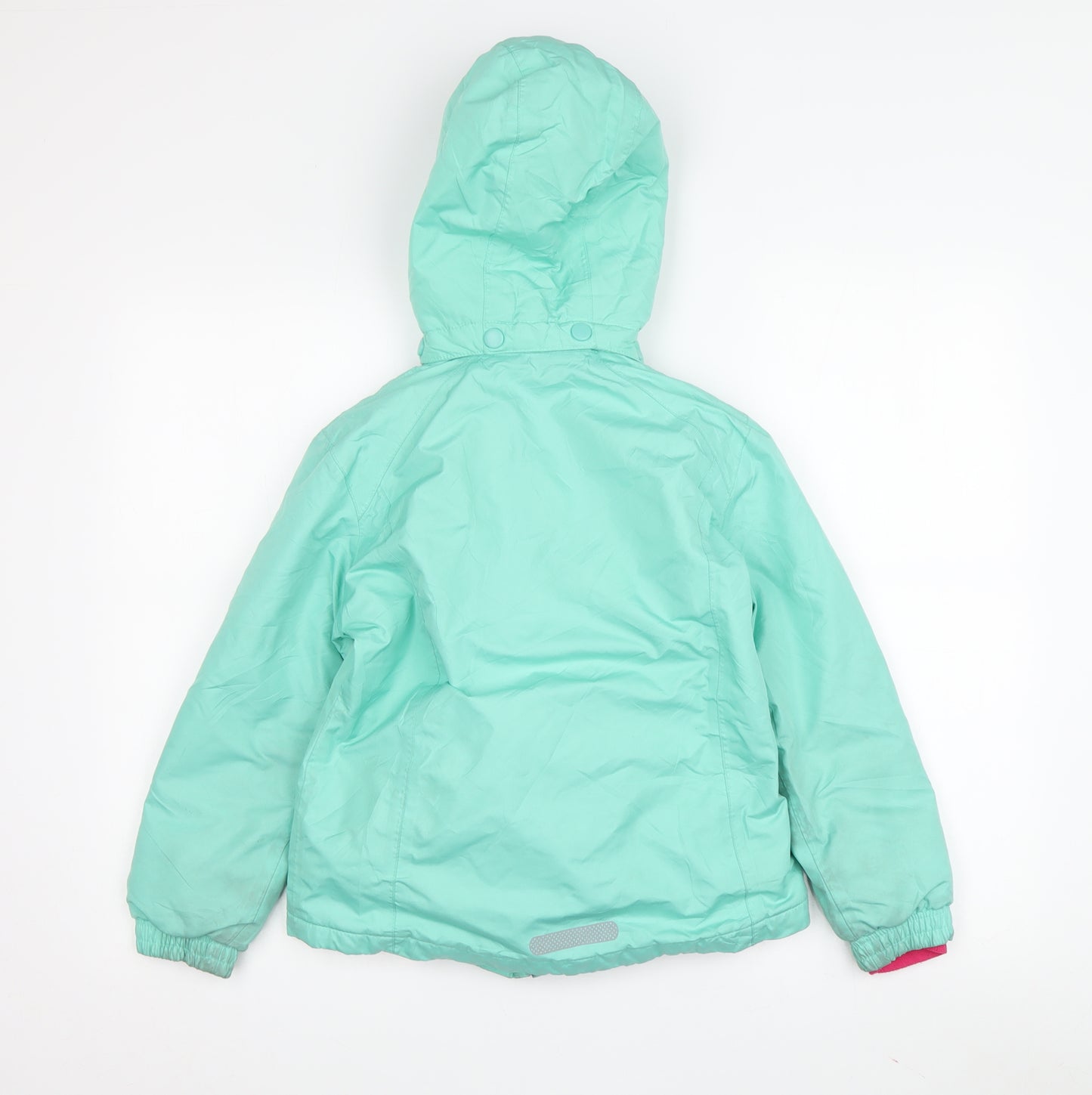 Crivit Girls Green Puffer Jacket 4-5 Years Hooded Lined