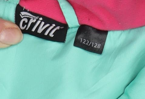 Crivit Girls Green Puffer Jacket 4-5 Years Hooded Lined