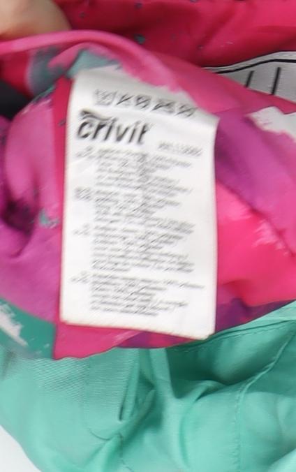 Crivit Girls Green Puffer Jacket 4-5 Years Hooded Lined