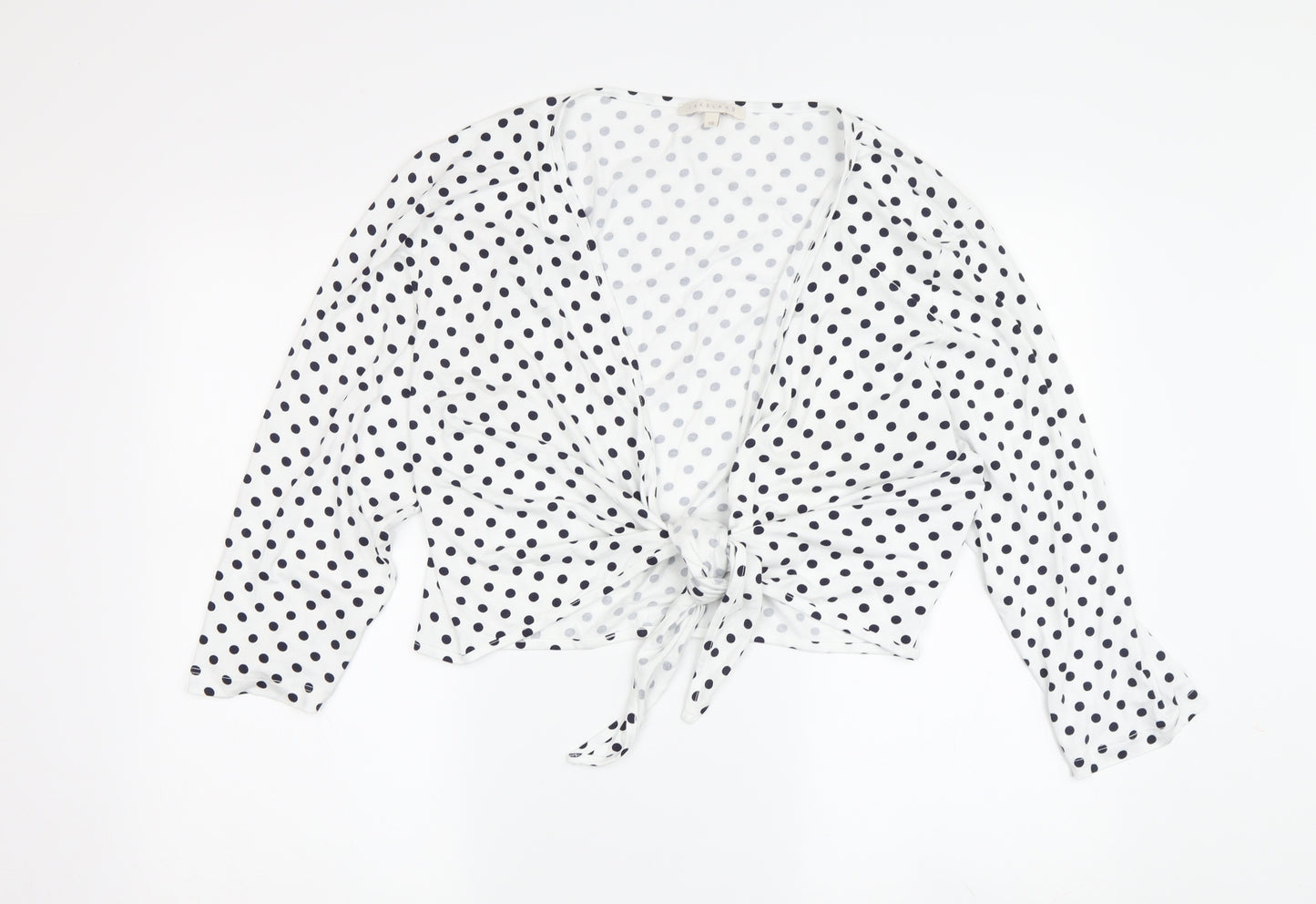 Lakeland Women's White Polka Dot Wrap Blouse