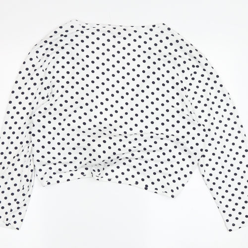 Lakeland Women's White Polka Dot Wrap Blouse