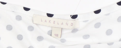 Lakeland Women's White Polka Dot Wrap Blouse