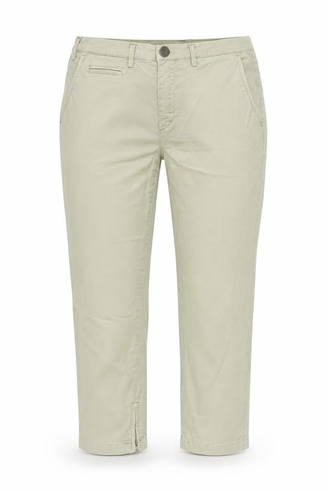 Front view of Women's Day Beige Capri Trousers Ankle Zip Regular Fit S