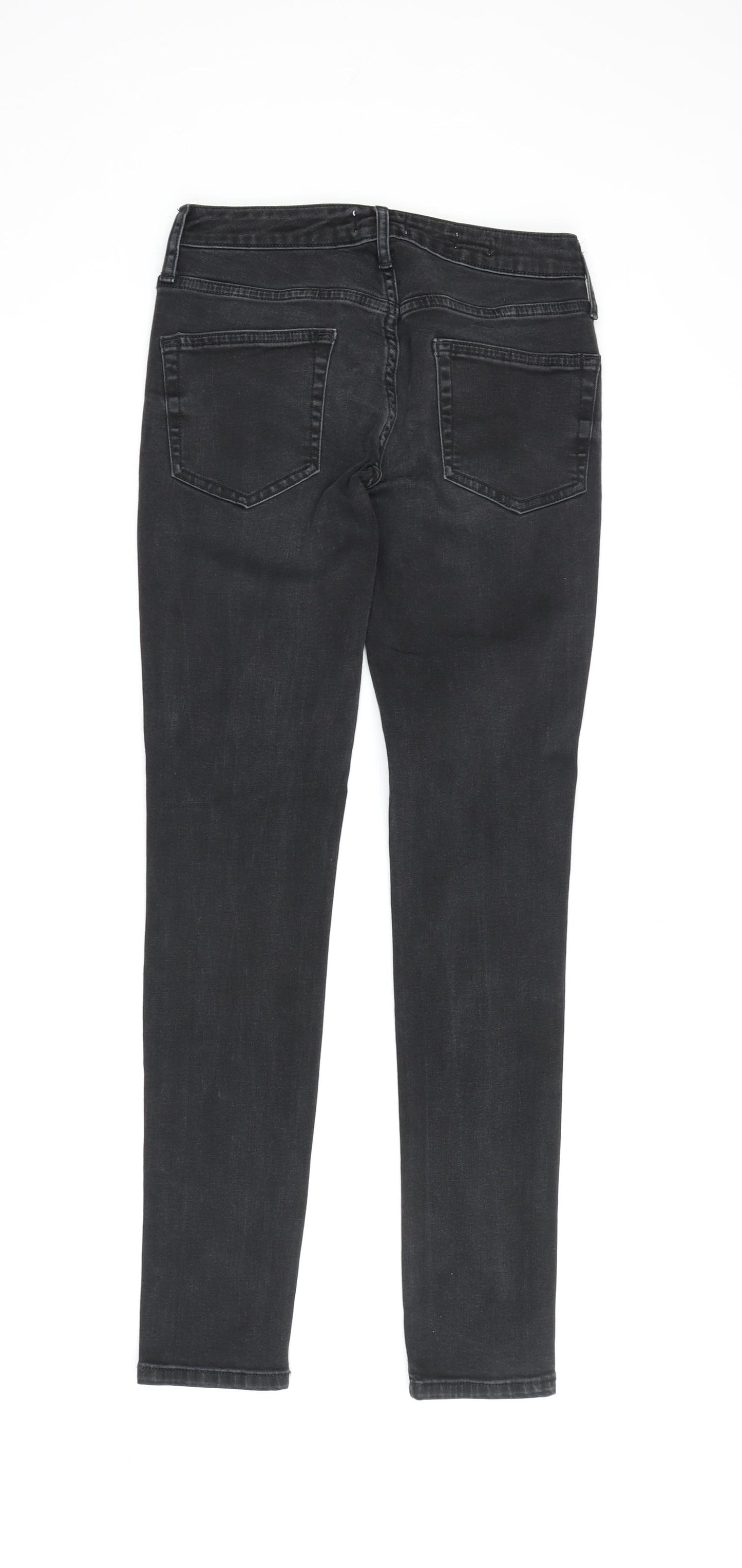 Topman Men's Black Skinny Jeans 28S Distressed Denim