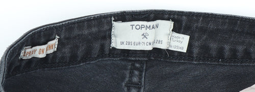 Topman Men's Black Skinny Jeans 28S Distressed Denim