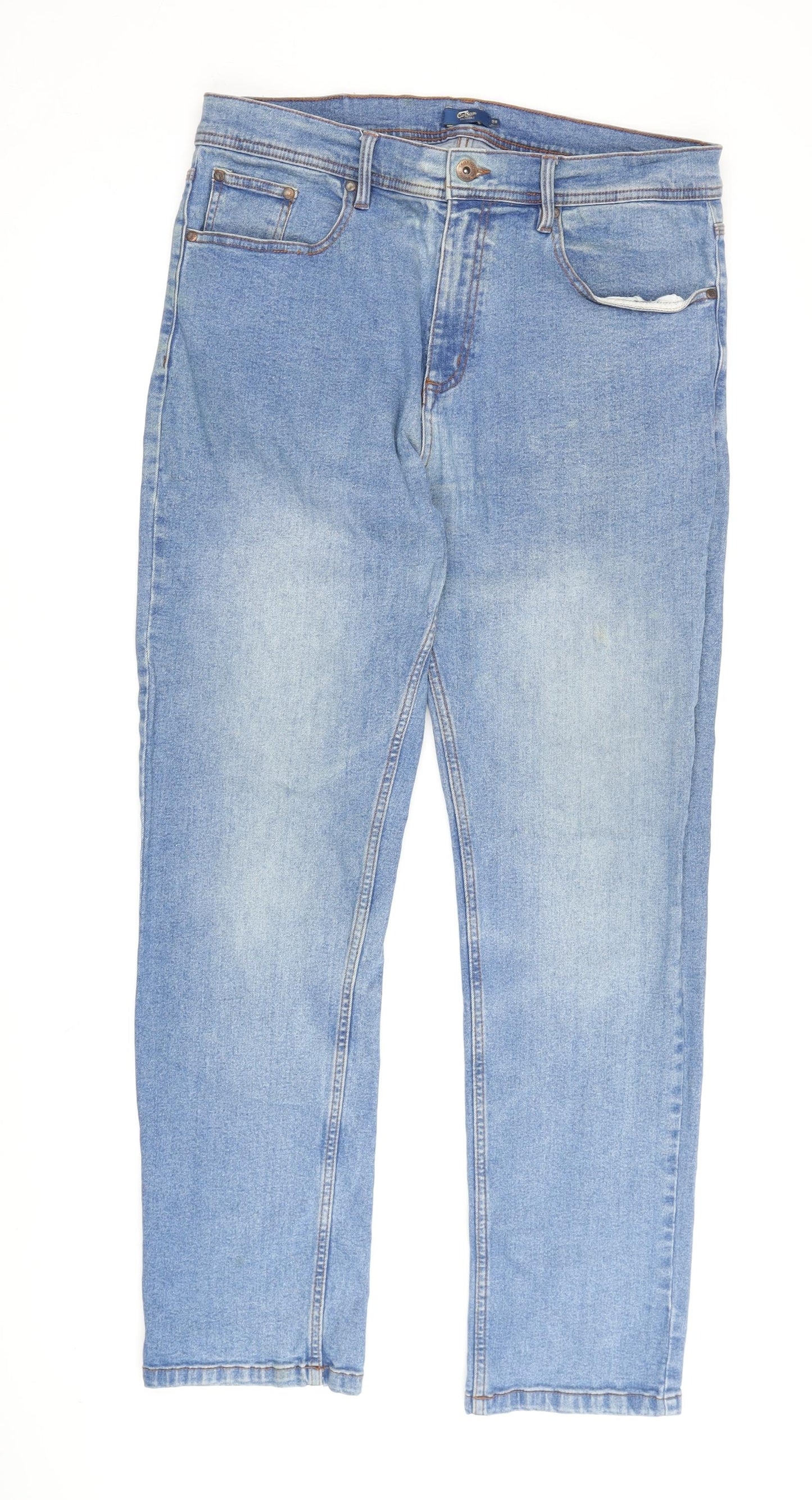 Cotton Traders Men's Blue Straight Jeans, Size 36