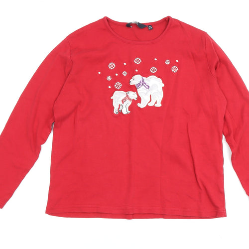 ISLE Essentials Women's Red Christmas T-Shirt M