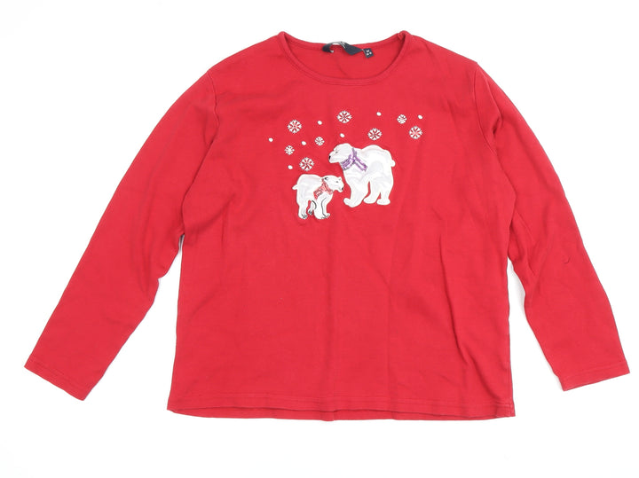 ISLE Essentials Women's Red Christmas T-Shirt M