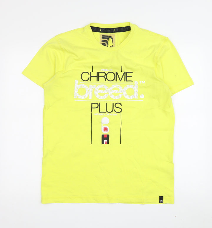 Breed Men's Yellow Graphic Print T-Shirt S