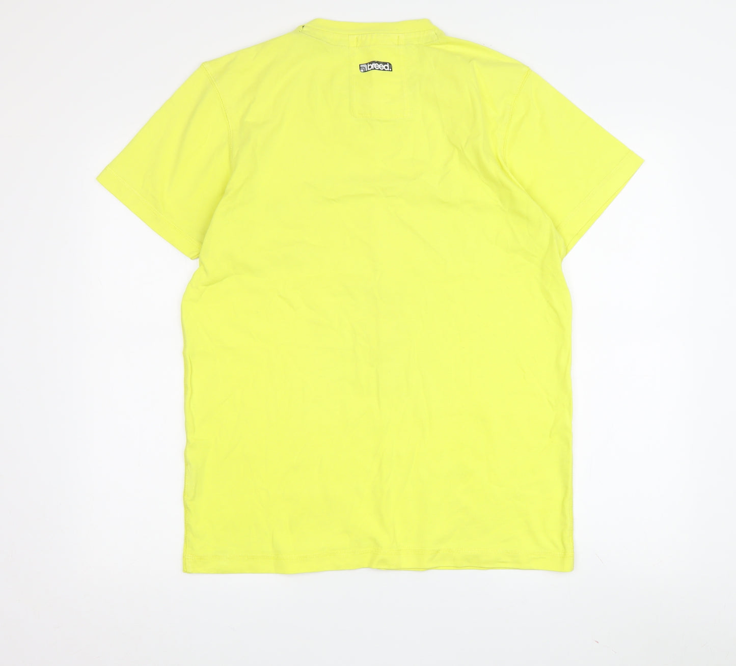 Breed Men's Yellow Graphic Print T-Shirt S