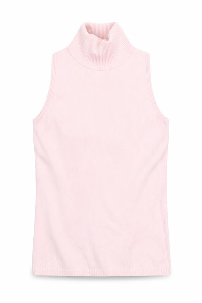 Benetton Women's Pink Sleeveless High Neck Tank Size S
