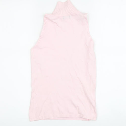 Benetton Women's Pink Sleeveless High Neck Tank Size S