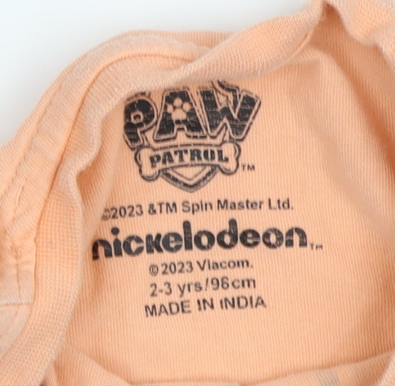 Nickelodeon Paw Patrol Boys Orange T-Shirt 2-3 Years