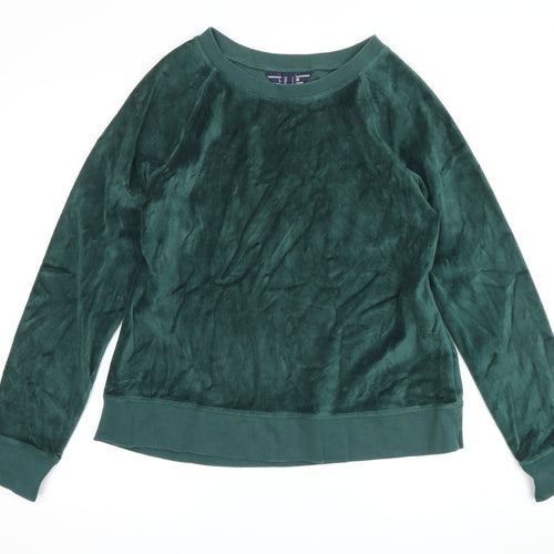 Land's End Women's Green Velour T-Shirt Size S