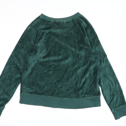 Land's End Women's Green Velour T-Shirt Size S