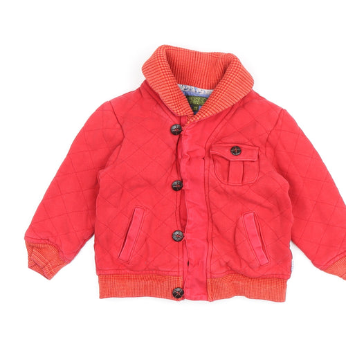 Baker Boys Red Quilted Jacket 2-3 Years Casual Winter Coat