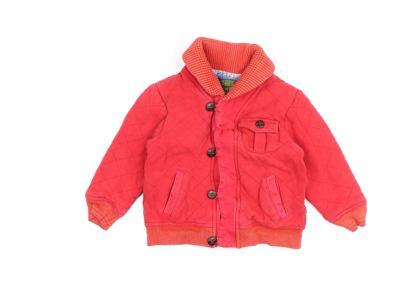 Baker Boys Red Quilted Jacket 2-3 Years Casual Winter Coat