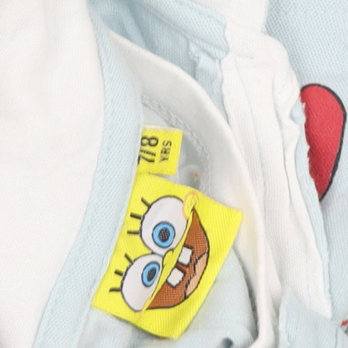 SpongeBob SquarePants Boys Blue Polo Shirt L Cartoon Graphic