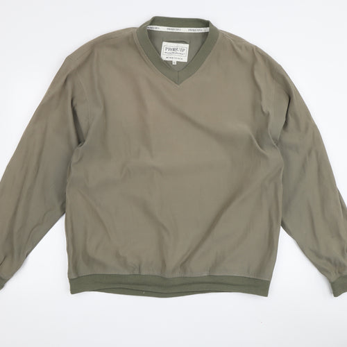 Proquip Men's Green V-Neck Sweatshirt L