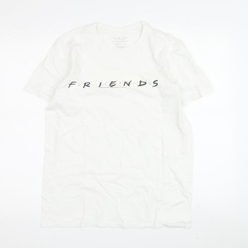 Friends White T-Shirt M Unisex Adults Casual Basic