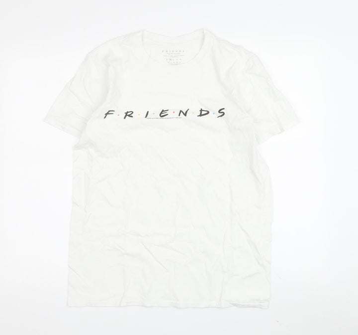 Friends White T-Shirt M Unisex Adults Casual Basic
