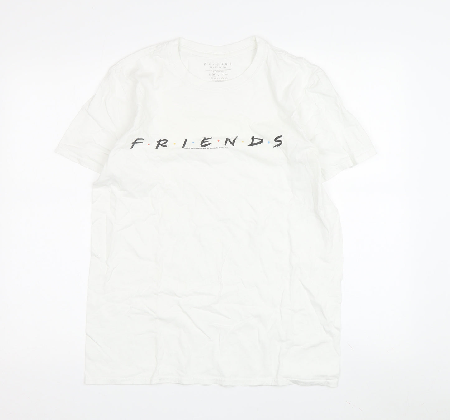 Friends White T-Shirt M Unisex Adults Casual Basic