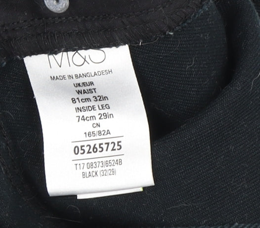 Marks and Spencer Men's Black Straight Jeans Size 32