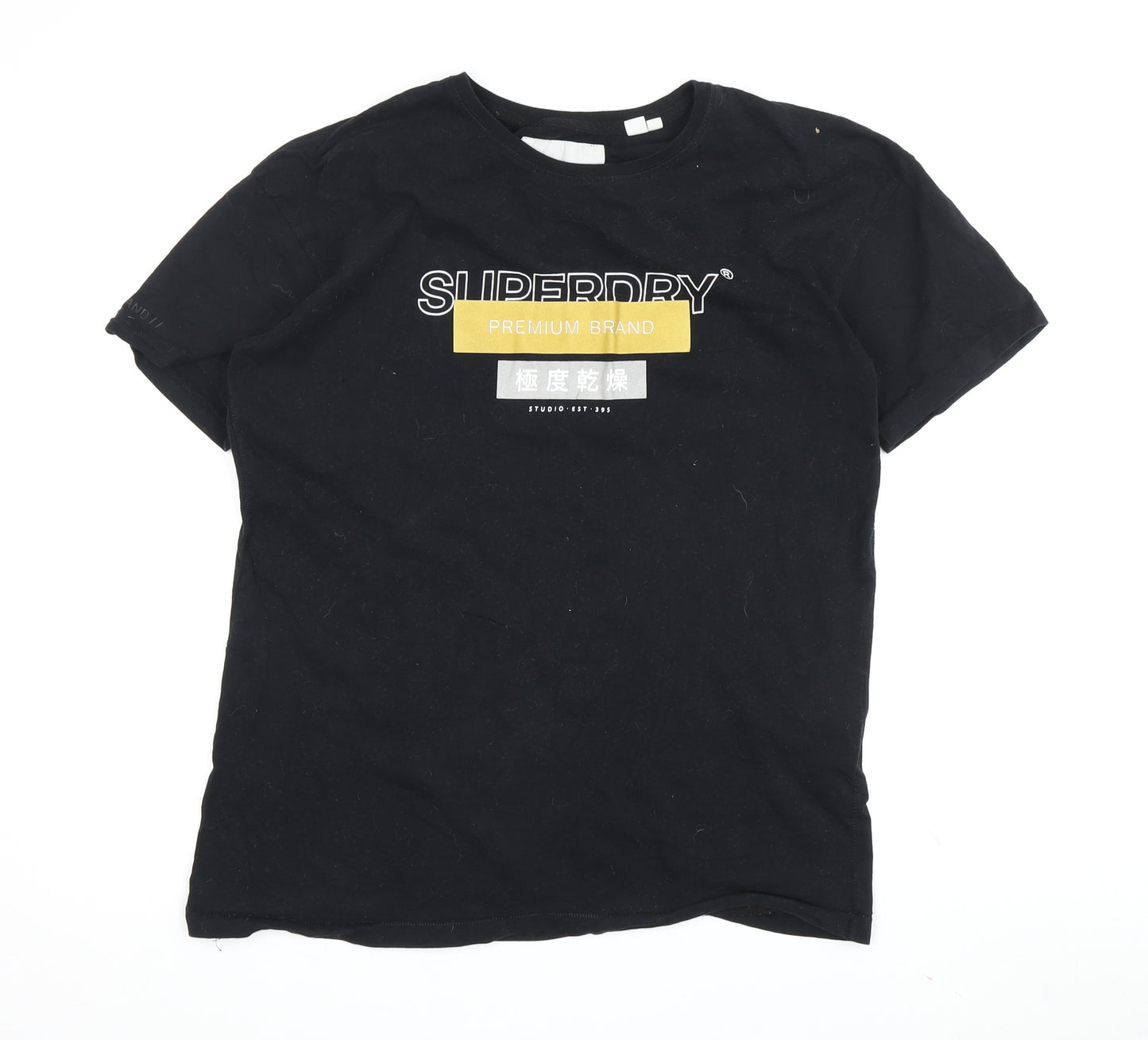 Superdry Unisex Black Crew Neck T-Shirt UK 10