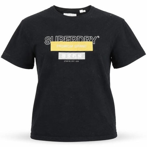 Superdry Unisex Black Crew Neck T-Shirt UK 10