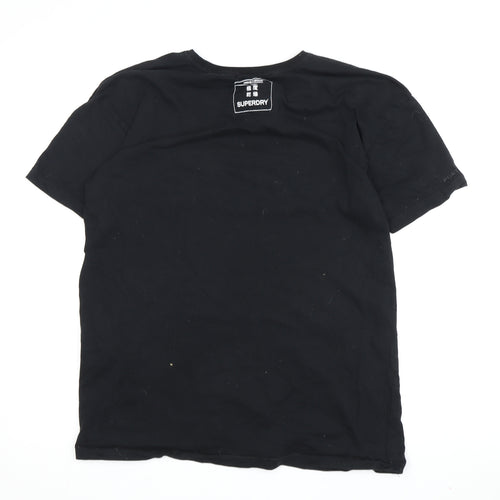 Superdry Unisex Black Crew Neck T-Shirt UK 10