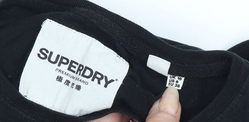 Superdry Unisex Black Crew Neck T-Shirt UK 10