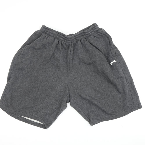 Slazenger Men's Grey Sweat Shorts XL Elastic Waist