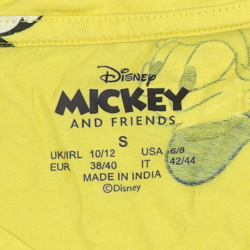 Disney Women's Yellow Mickey Mouse Crop T-Shirt S